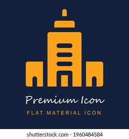 Building premium material ui ux isolated vector icon in navy blue and orange colors