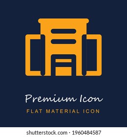 Building premium material ui ux isolated vector icon in navy blue and orange colors