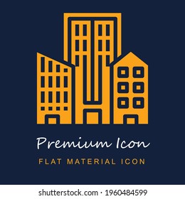 Building premium material ui ux isolated vector icon in navy blue and orange colors