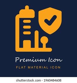 Construyendo material premium ui ux icono vector aislado en colores azul marino y naranja