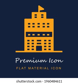 Building premium material ui ux isolated vector icon in navy blue and orange colors