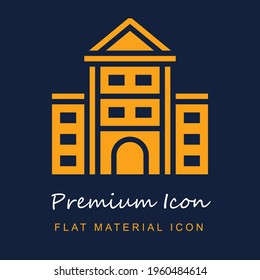 Construyendo material premium ui ux icono vector aislado en colores azul marino y naranja