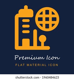 Construyendo material premium ui ux icono vector aislado en colores azul marino y naranja
