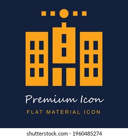 Building premium material ui ux isolated vector icon in navy blue and orange colors