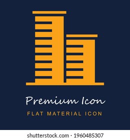 Building premium material ui ux isolated vector icon in navy blue and orange colors svg