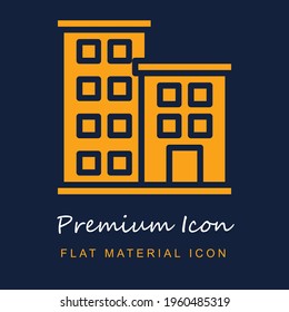 Building premium material ui ux isolated vector icon in navy blue and orange colors svg