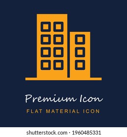 Building premium material ui ux isolated vector icon in navy blue and orange colors