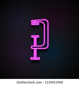 building press icon. Element of Home repair tool icons for mobile concept and web apps. Neon building press icon can be used for web and mobile apps on dark gradient background