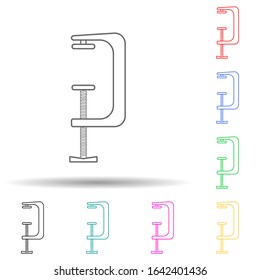 building press multi color style icon. Simple thin line, outline vector of home repair tool icons for ui and ux, website or mobile application