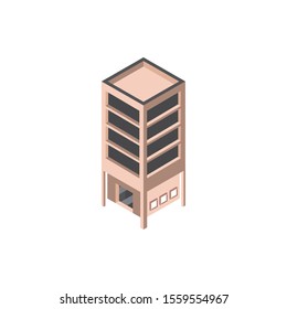 building private property real estate isometric style vector illustration
