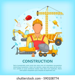 Building process concept erector. Cartoon illustration of building process vector concept for web