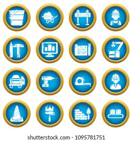 Building process icons set. Simple illustration of 16 building process vector icons for web