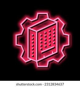 building process neon light sign vector. building process illustration