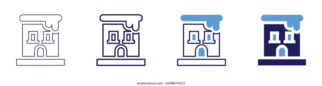 Building project icon in 4 different styles. Thin Line, Line, Bold Line, Duotone. Duotone style. Editable stroke.