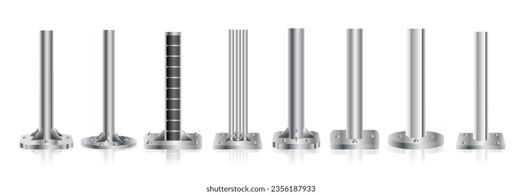 Building project iron pole vector illustration, construction, business industry, ready made template, realistic design. Eps10