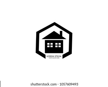 Building property abstract vector logo design template business real estate icon company house identity for corporate symbol concept