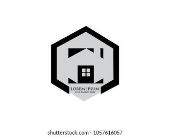 Building property abstract vector logo design template business real estate icon company house identity for corporate symbol concept