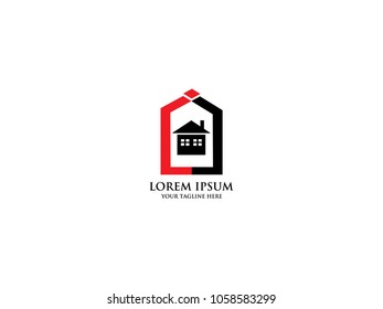 Building property abstract vector logo design template business real estate icon company house identity for corporate symbol concept
