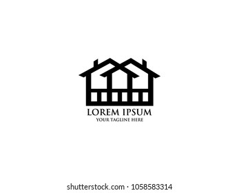 Building property abstract vector logo design template business real estate icon company house identity for corporate symbol concept