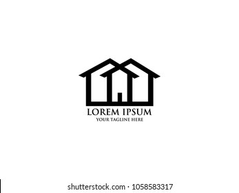 Building property abstract vector logo design template business real estate icon company house identity for corporate symbol concept
