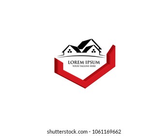 Building property abstract vector logo design template business real estate icon company house identity for corporate symbol concept