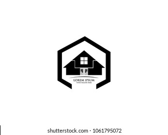 Building property abstract vector logo design template business real estate icon company house identity for corporate symbol concept