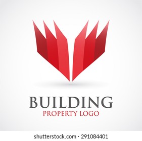 Building property logo element design vector shape symbol icon abstract business company identity
