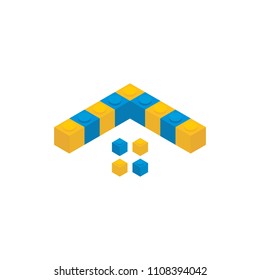 building puzzle logo template