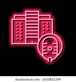 building of radio studio neon light sign vector. building of radio studio illustration