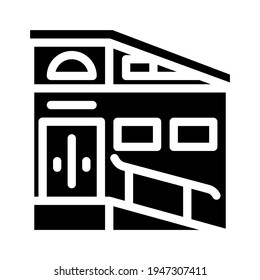Bau einer Rampenglyph Symbol Vektorgrafik. Schild für den Bau der Rampe. isoliertes Kontursymbol