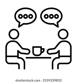 Building rapport icon in linear style 