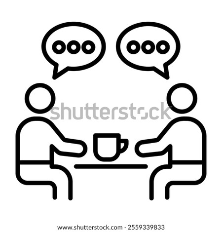Building rapport icon in linear style 