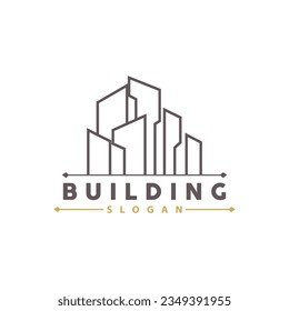 Building Real Estate Apartment Construction Logo, Elegant Premium Rustic Monogram Vector Design