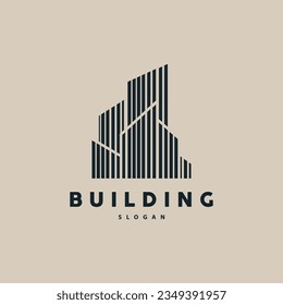 Building Real Estate Apartment Construction Logo, Elegant Premium Rustic Monogram Vector Design