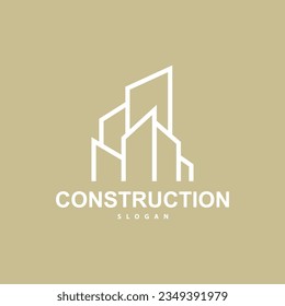 Building Real Estate Apartment Construction Logo, Elegant Premium Rustic Monogram Vector Design