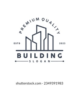 Building Real Estate Apartment Construction Logo, Elegant Premium Rustic Monogram Vector Design