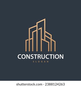 Building Real Estate Apartment Construction Logo, Elegant Premium Rustic Monogram Vector Design