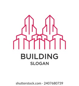 Building real estate apartment construction logo elegant premium rustic monogram vector design