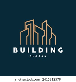 Building Real Estate Apartment Construction Logo, Elegant Premium Rustic Monogram Vector Design