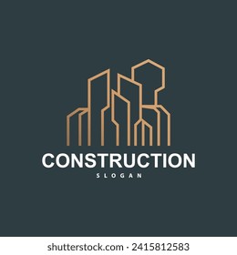 Building Real Estate Apartment Construction Logo, Elegant Premium Rustic Monogram Vector Design