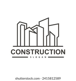 Building Real Estate Apartment Construction Logo, Elegant Premium Rustic Monogram Vector Design