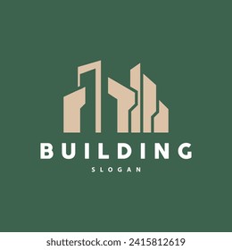 Building Real Estate Apartment Construction Logo, Elegant Premium Rustic Monogram Vector Design