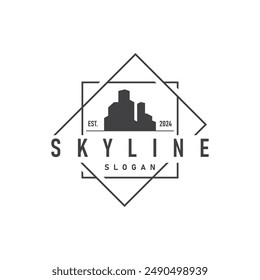 Building Real Estate Apartment Construction Logo, Elegant Premium Rustic Monogram Vector Design
