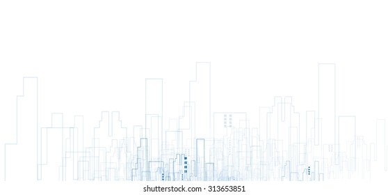 Building and real estate city illustration. Abstract background for business presentation, sale, rent