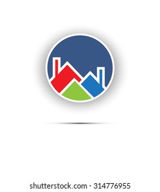 Building and real estate city illustration. Abstract house background for business presentation, sale, rent