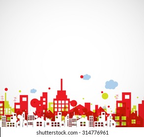 Building and real estate city illustration. Abstract house background for business presentation, sale, rent
