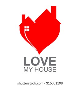 Building and real estate city illustration. Abstract background for business presentation, sale, rent. Love my home