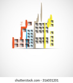 Building and real estate city illustration. Abstract background for business presentation, sale, rent