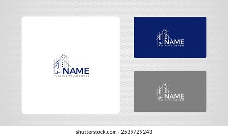 Edificio | Bienes raíces | Construcción | Interior | Plantilla de Logo de Arquitectura   