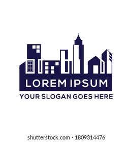 
Building Real Estate and Construction. Logo of City Buildings and Skyline. Abstract symbol icons for Housing, Apartments and City.